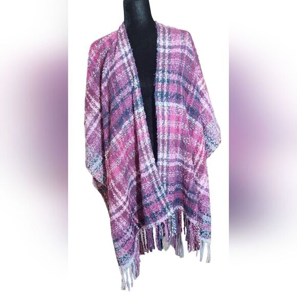 VINTAGE Woolrich Soft‎ Tweed Wrap Mauve Purple Pink OSFA - Picture 4 of 6